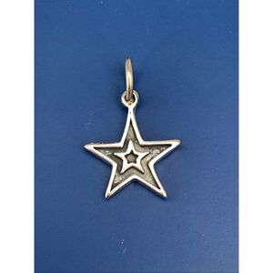 .925 Star Double Star Sterling Silver Jewelry Charm #universe #night #celestial